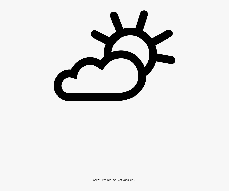 Partly Cloudy Coloring Page , Transparent Cartoons, Transparent Clipart