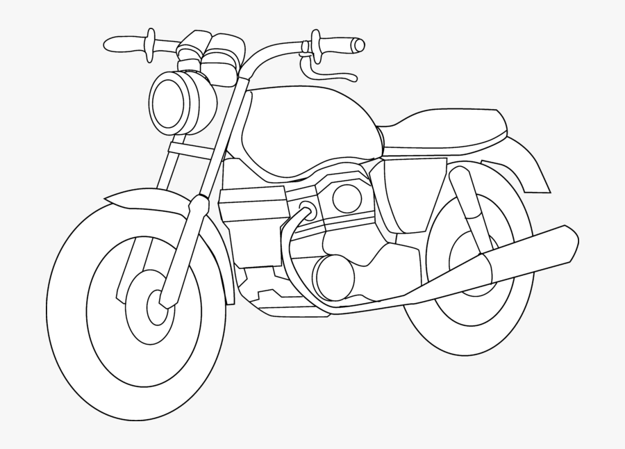 Motorcycle Clipart Black And White Free, Transparent Clipart