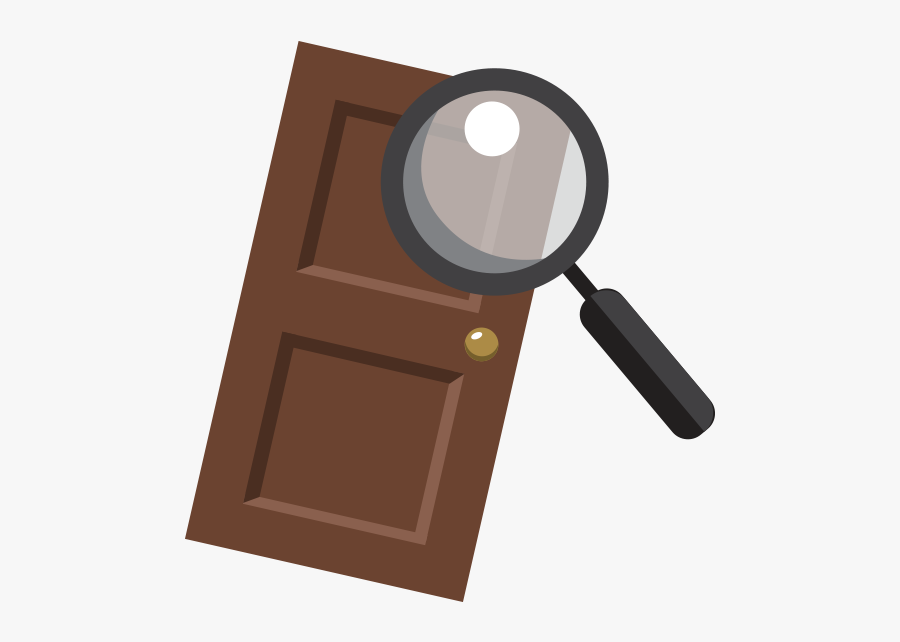 Clipart Door Closet Door - Door With Magnifying Glass, Transparent Clipart