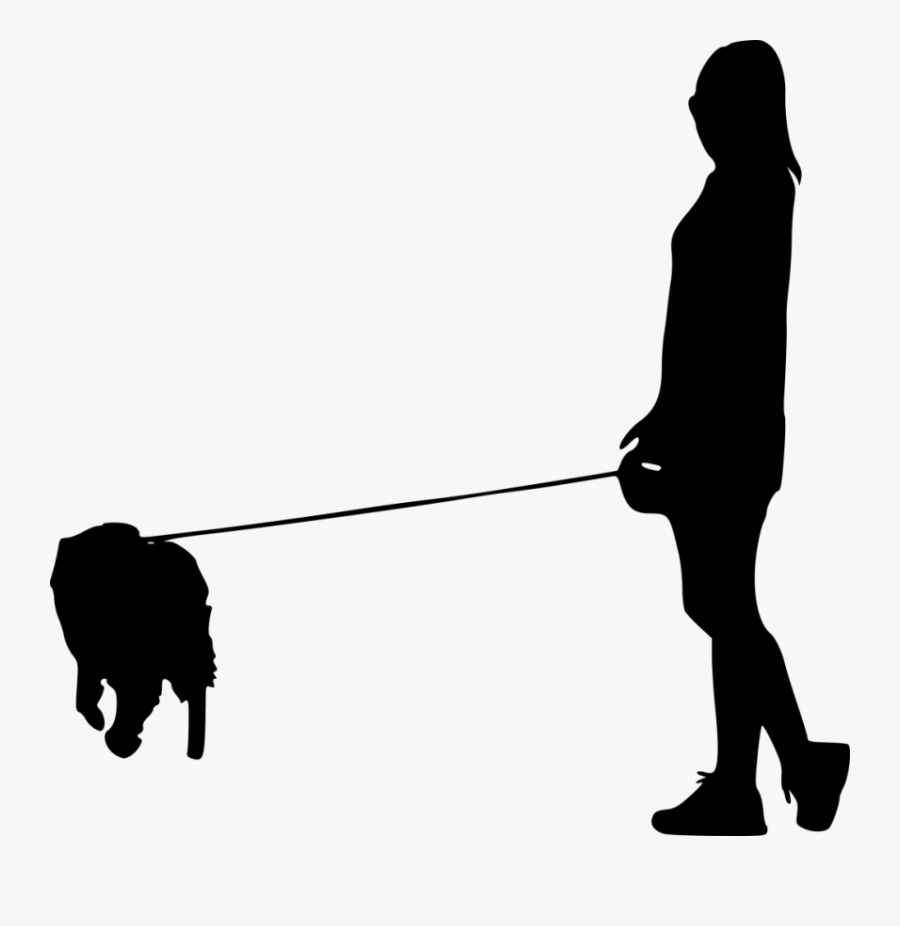 Dog Walking Pet Sitting Silhouette - Man With Dog Silhouette Png, Transparent Clipart