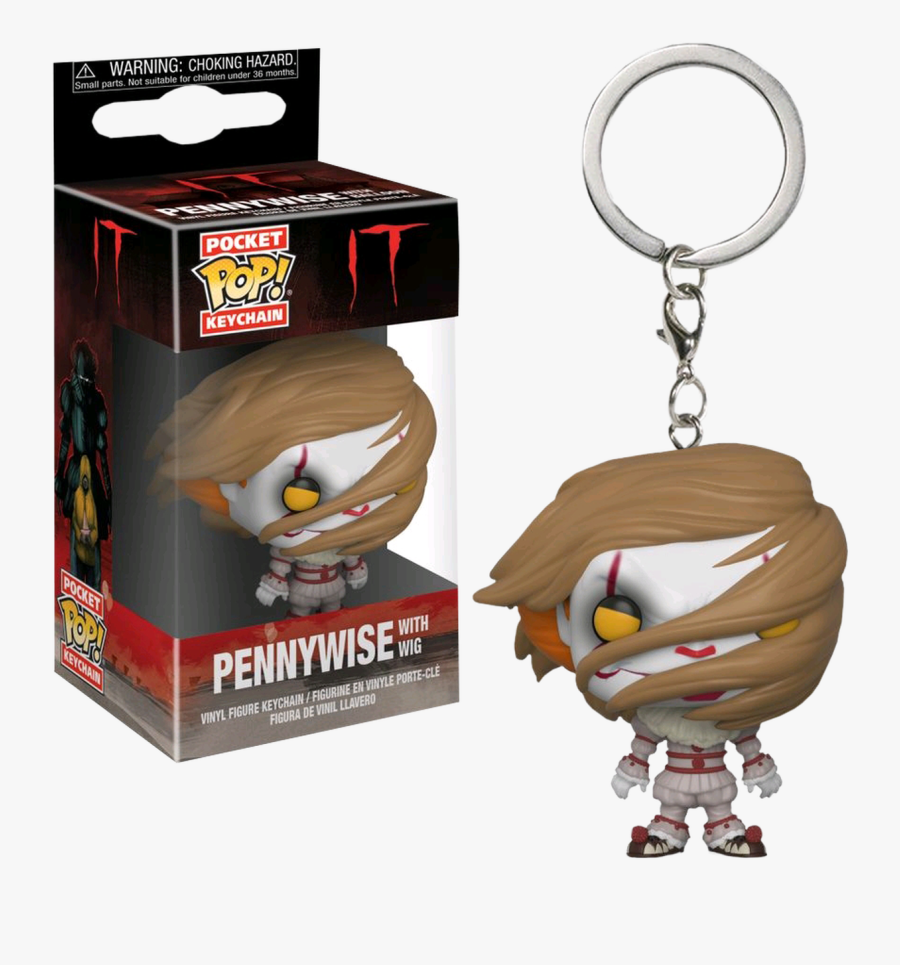 It - Pennywise Funko Keychain With Wig, Transparent Clipart