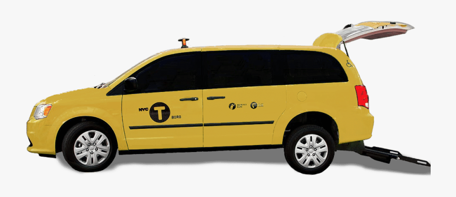 Yellow Dodge Taxi - Compact Van, Transparent Clipart