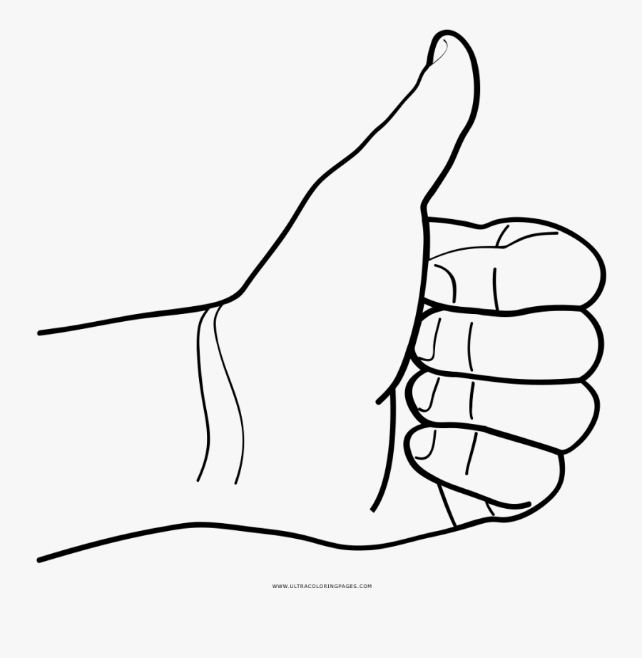 Thumb Drawing Royalty Free Huge Freebie Download - Thumbs Up In Coloring Page, Transparent Clipart