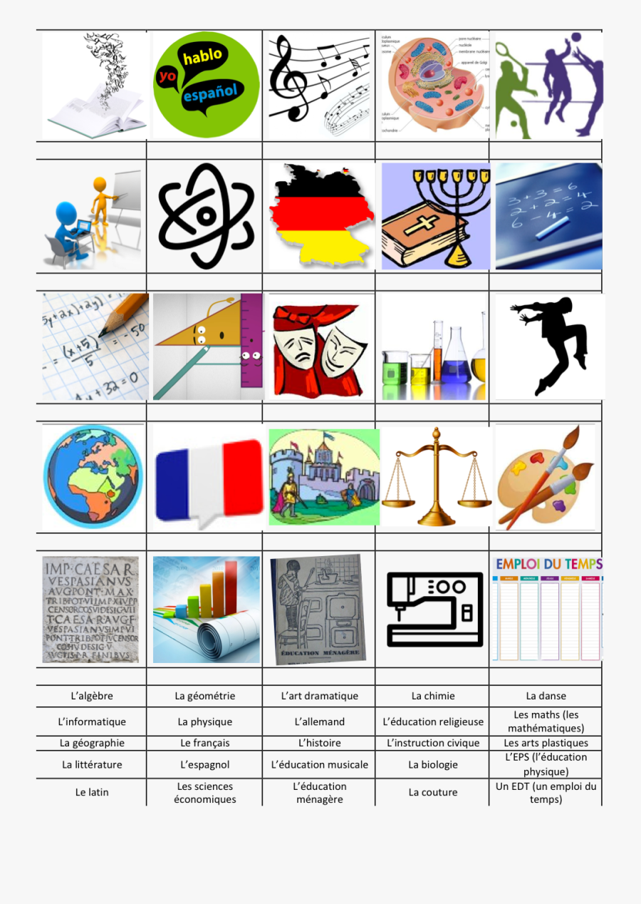 School Subjects Clip Art, Transparent Clipart