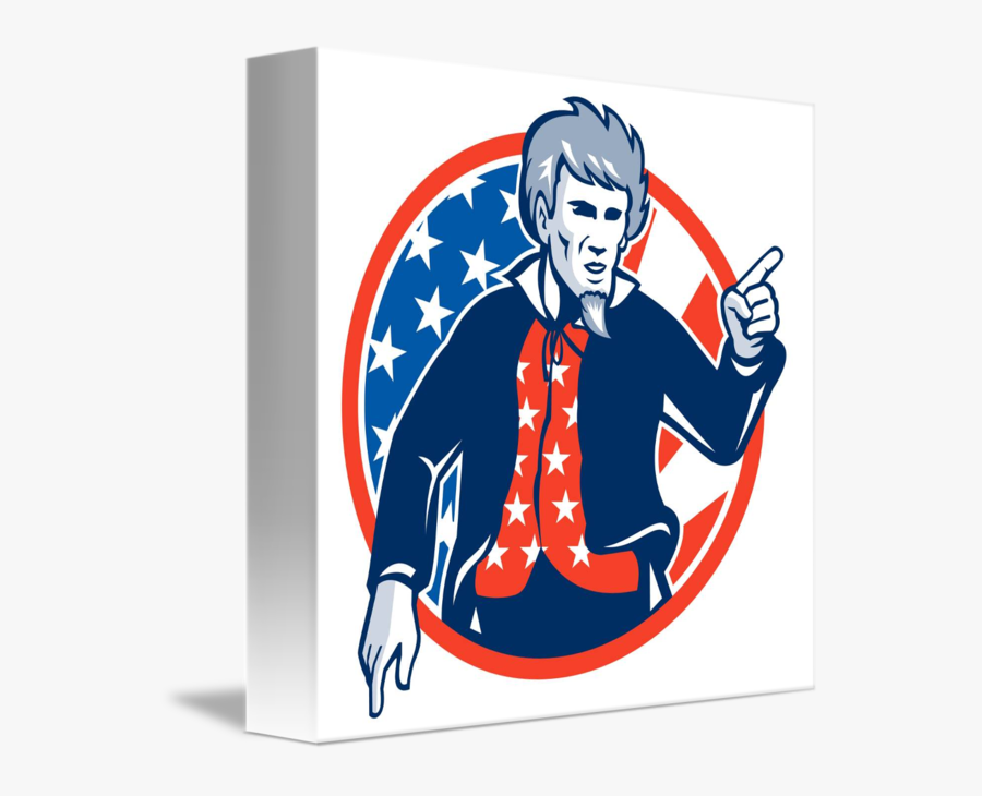 American Flag Retro By Aloysius Patrimonio - Uncle Sam Pointing To The Side, Transparent Clipart