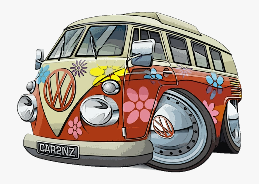 #bug #volkswagen #vintage #wagonride #wagon #volks - Cartoon Volkswagen Bus, Transparent Clipart