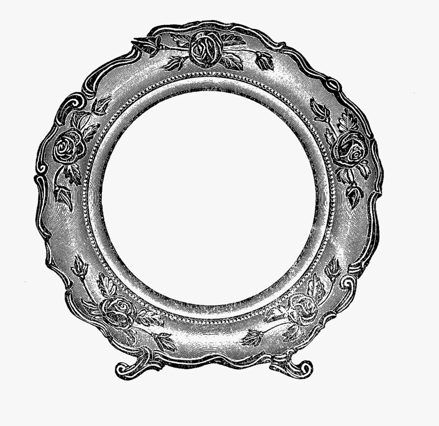 Frame Rose Digital Design Image - Round Digital Photo Frames Png, Transparent Clipart