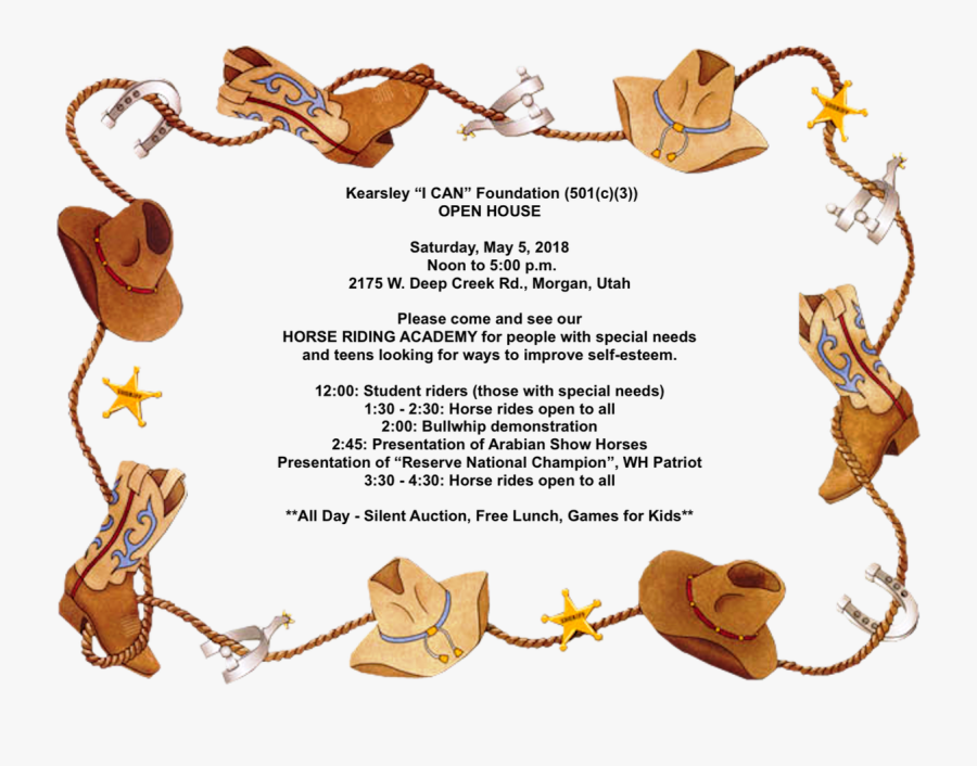 Cowboy Border, Transparent Clipart