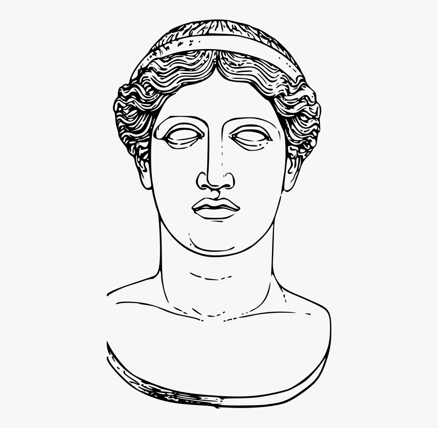 Hera Head - Greek Statue Clipart, Transparent Clipart