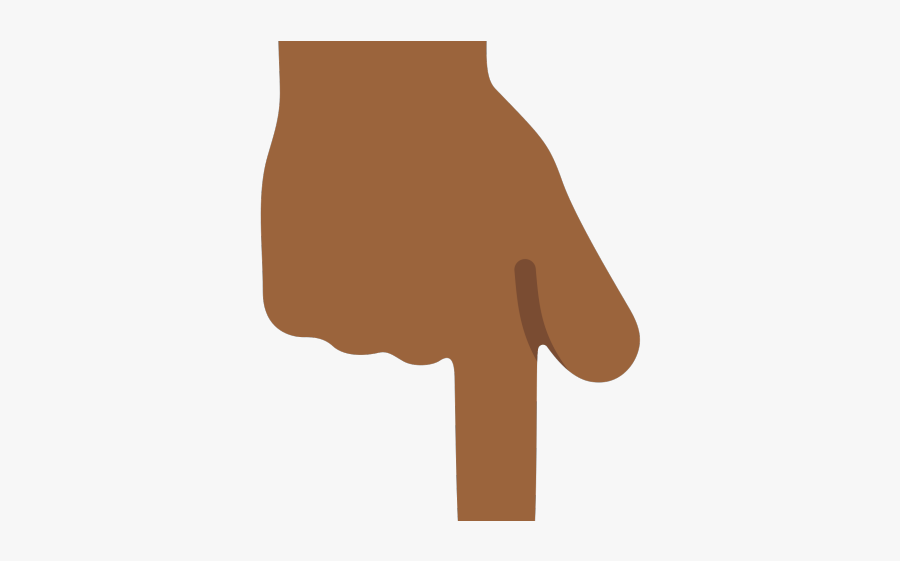 Brown Finger Pointing Down Emoji, Transparent Clipart