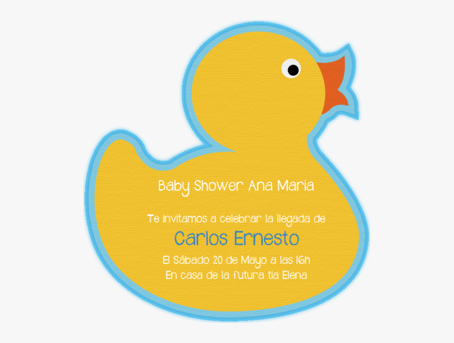 Rubber Duck Cake Topper - Invitacion Baby Shower Pato, Transparent Clipart