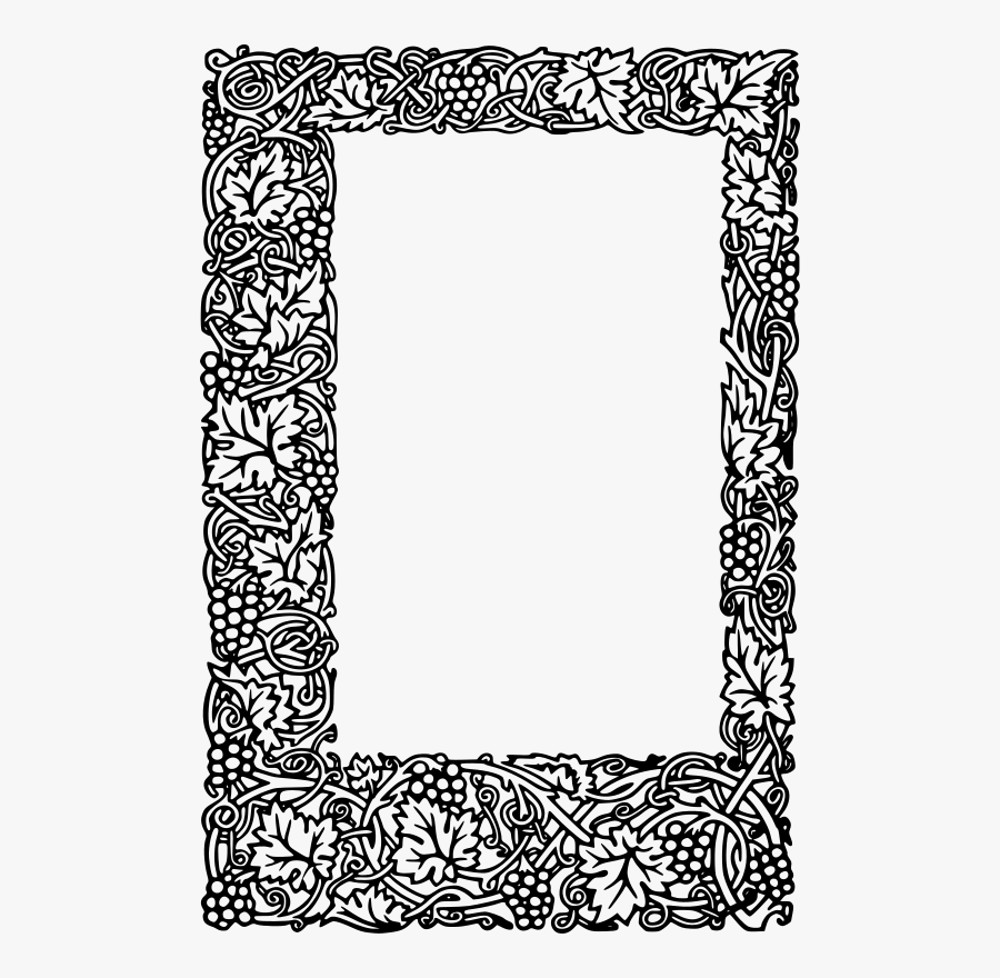 Grapevine Frame - William Morris Border Designs, Transparent Clipart