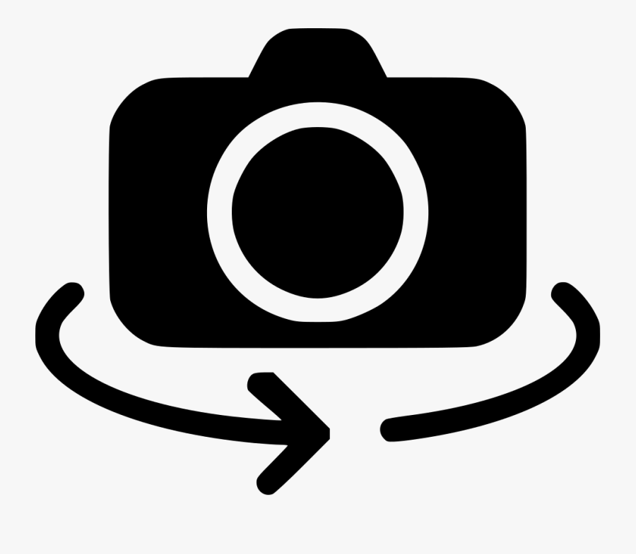 Rotate - Flip Camera White Icon, Transparent Clipart