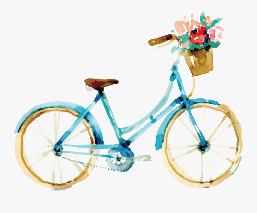 Vector Royalty Free Stock Biking Clipart Watercolor - Watercolor Bicycle Png, Transparent Clipart