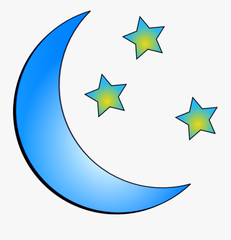 Ftestickers Stars Moon Crescent Blue - Stars And Moon Clipart, Transparent Clipart