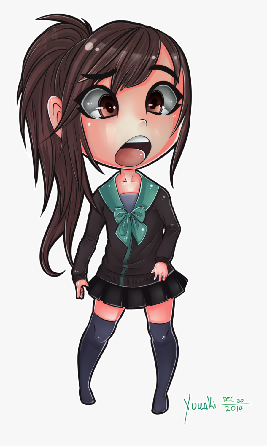 Anime Chibi School Girl - Anime Chibi Girl School, Transparent Clipart