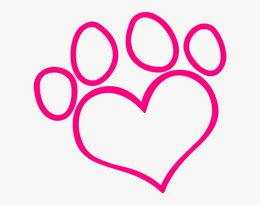 Best Mates Dog Grooming - Paw Print Heart Clipart, Transparent Clipart
