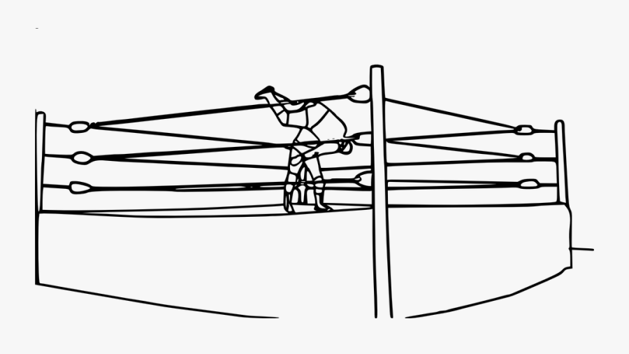 Wrestling, Ring, Wrestler, Boxing Ring, Thai Boxing - Wrestling Ring Coloring Pages, Transparent Clipart
