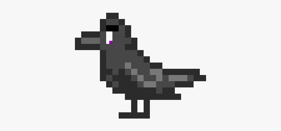 Crow Flying Pixel Art, Transparent Clipart