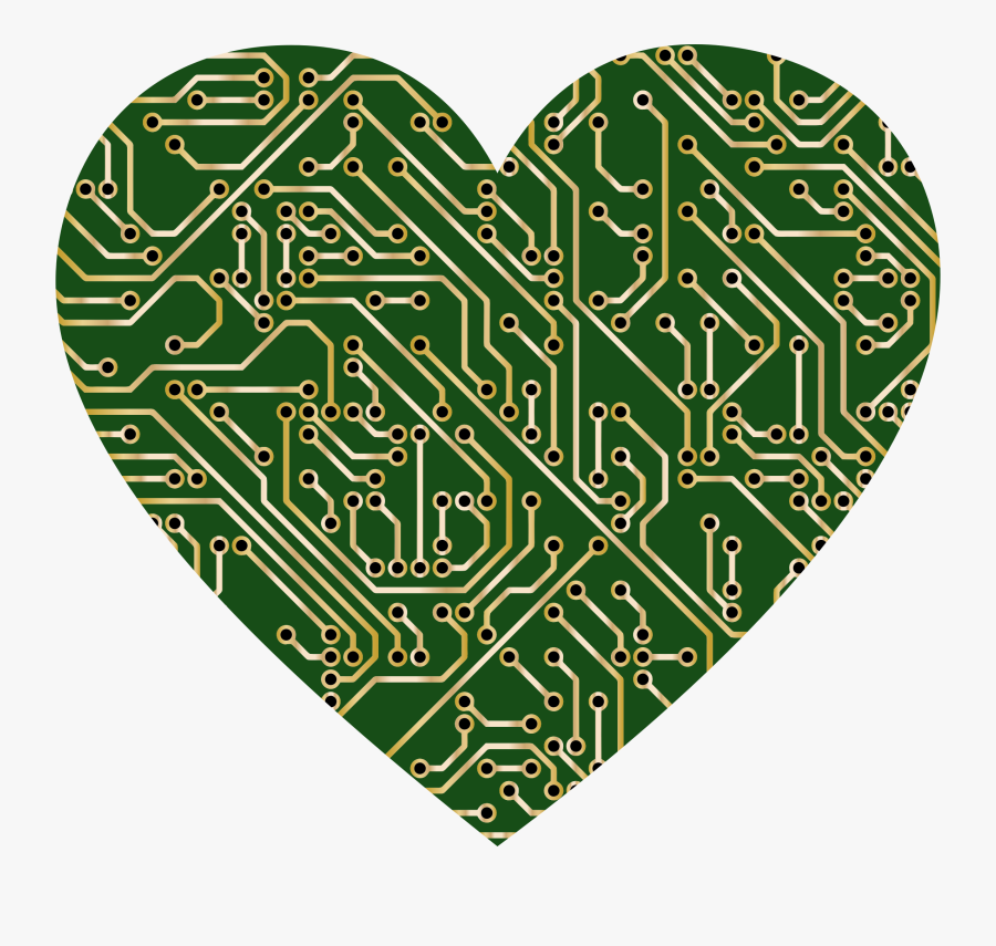 Printed Circuit Board Heart - Clip Art Circuit Board ...