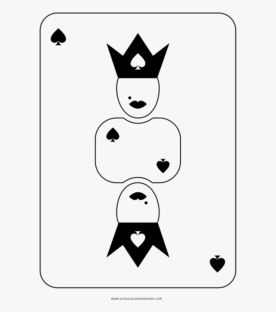 Queen Of Spades Coloring Page - Cartoon, Transparent Clipart