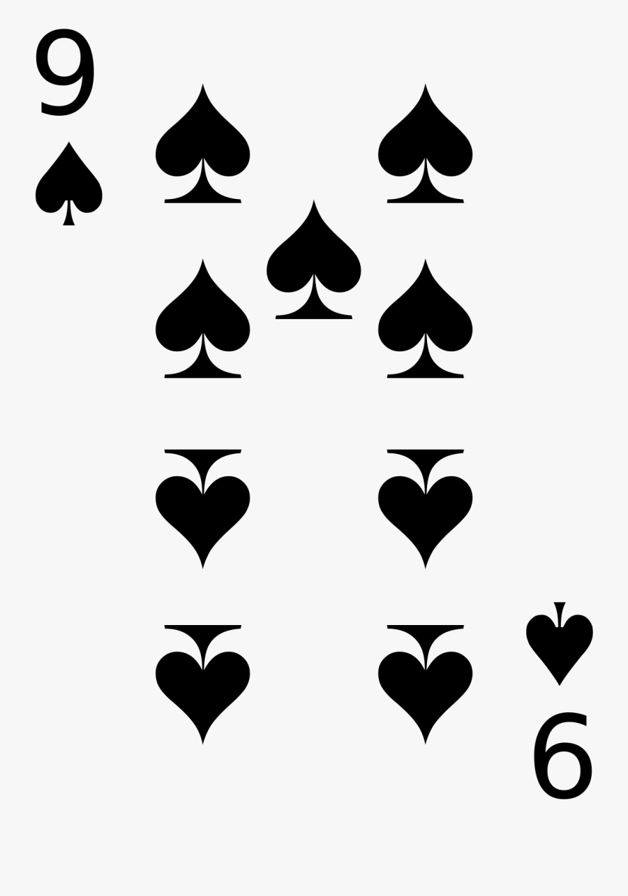 9 Of Spades Card, Transparent Clipart