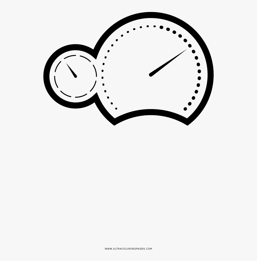 Speedometer Coloring Page - Circle, Transparent Clipart