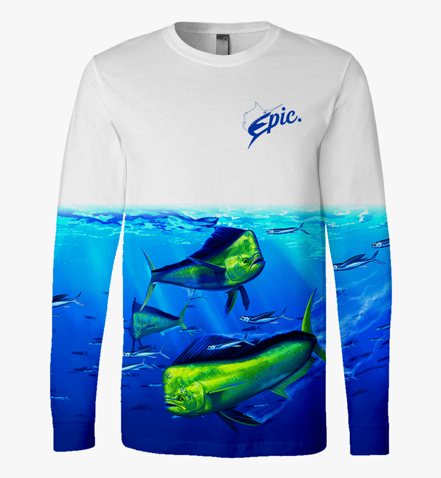 Sullivan Collection Mahi Madness - White Long Sleeve Tee Png, Transparent Clipart