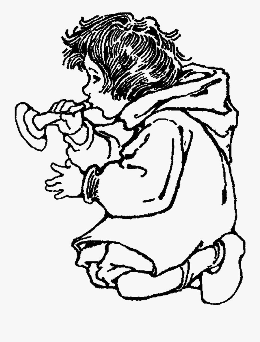 Boy Horn Illustration - Illustration, Transparent Clipart