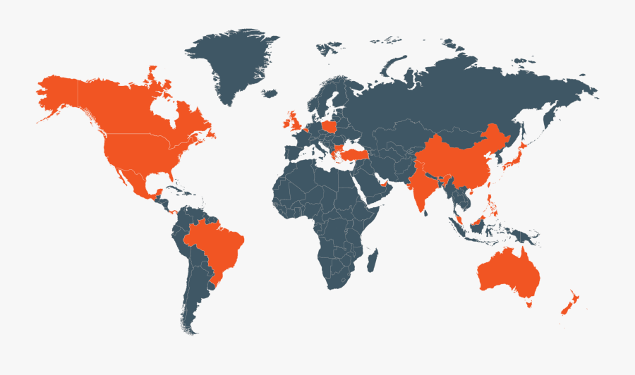 Ttec Jobs Map - Flat Vector World Map, Transparent Clipart
