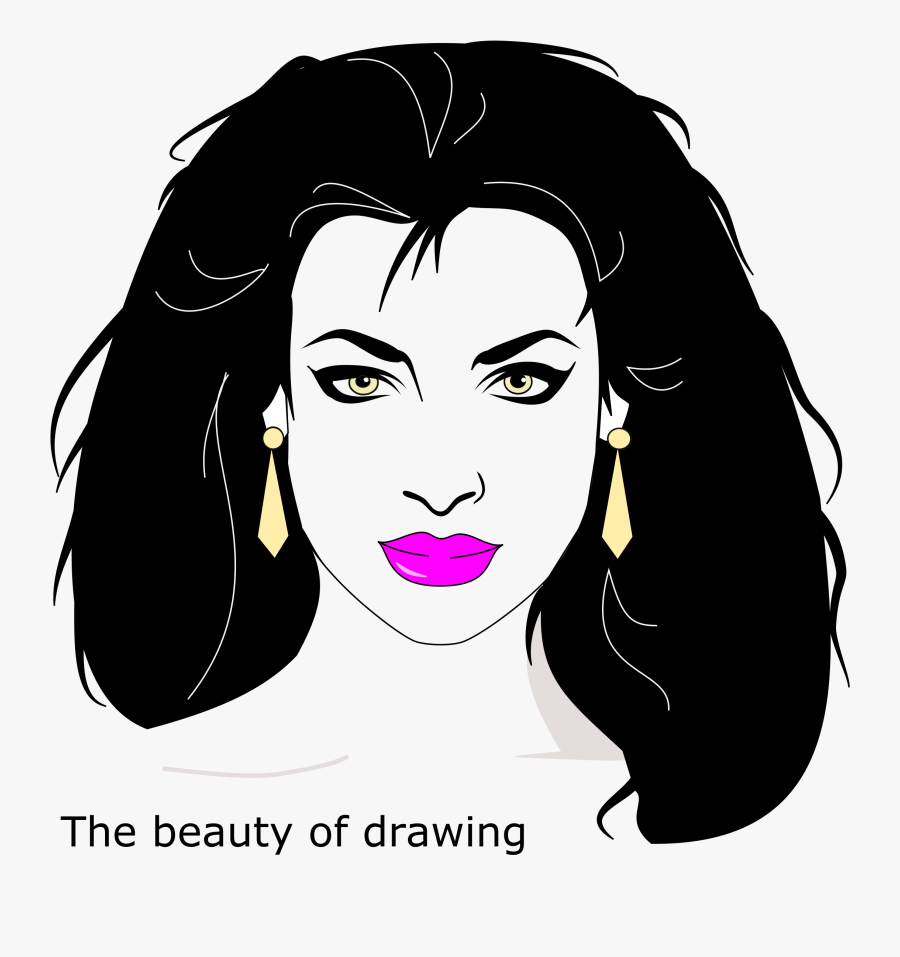 Drawing Lipstick Woman - Cabeca De Mulher Desenho, Transparent Clipart