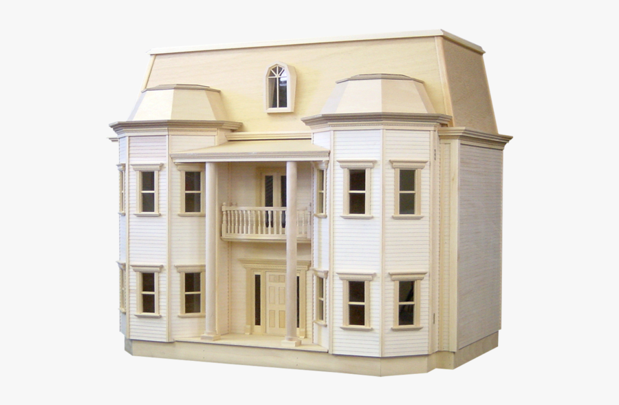 Clip Art Miniature Wooden Houses - Unfinished Dollhouse, Transparent Clipart