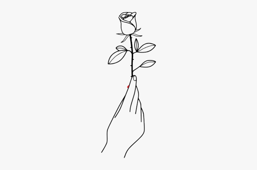 #rose #hand #holdingrose #thorn #prickly #modern #clipart, Transparent Clipart