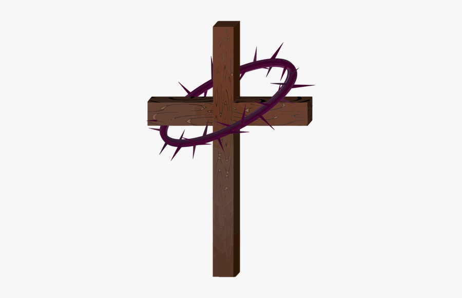 Cross With Crown Of Thorns - Cross Crown Of Thorns, Transparent Clipart