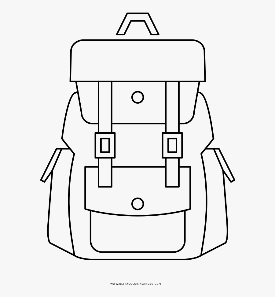 Rucksack Coloring Page - Hiking Backpack Clipart Black And White, Transparent Clipart