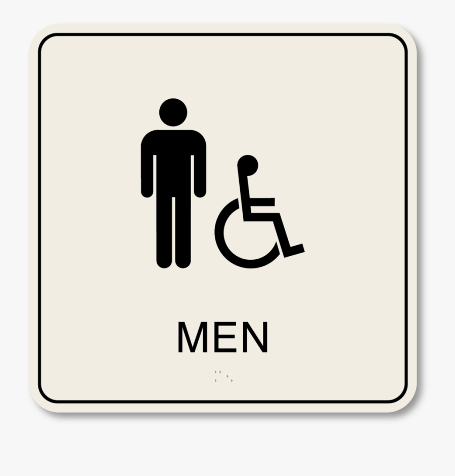 False - Mens Handicap Bathroom Sign, Transparent Clipart