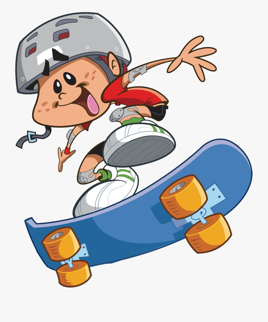 Cartoon Clip Art Skateboard Boy Transprent - Skateboard Kid Clipart ...
