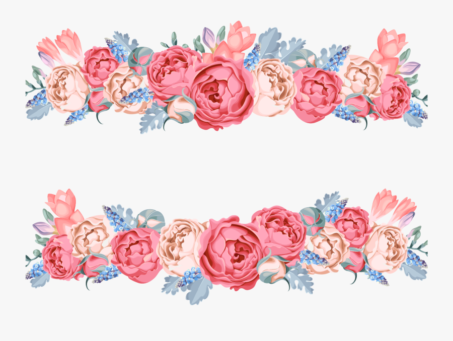 Clip Art Flower Floral Design Vector - Blue And Pink Flower Design, Transparent Clipart