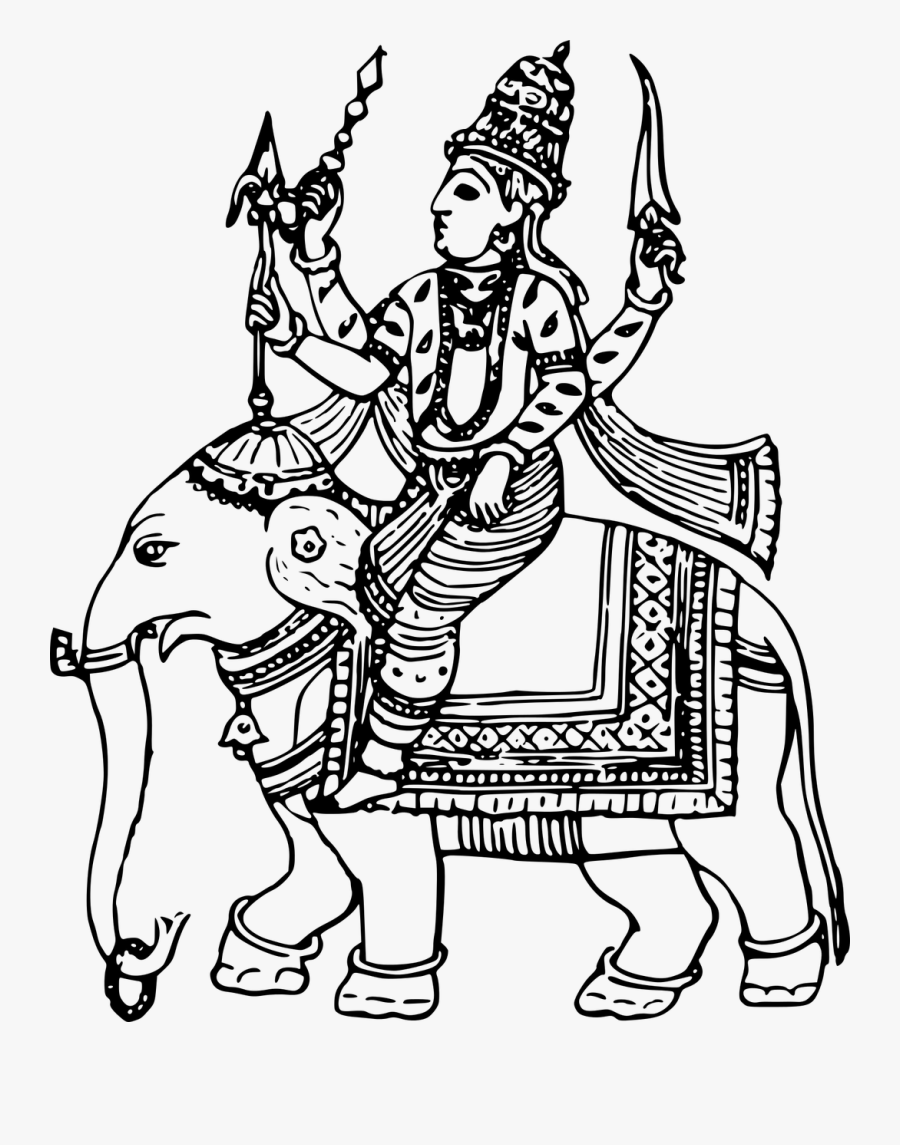 Deity God Hindu Free Picture - Indra Black And White , Free Transparent ...