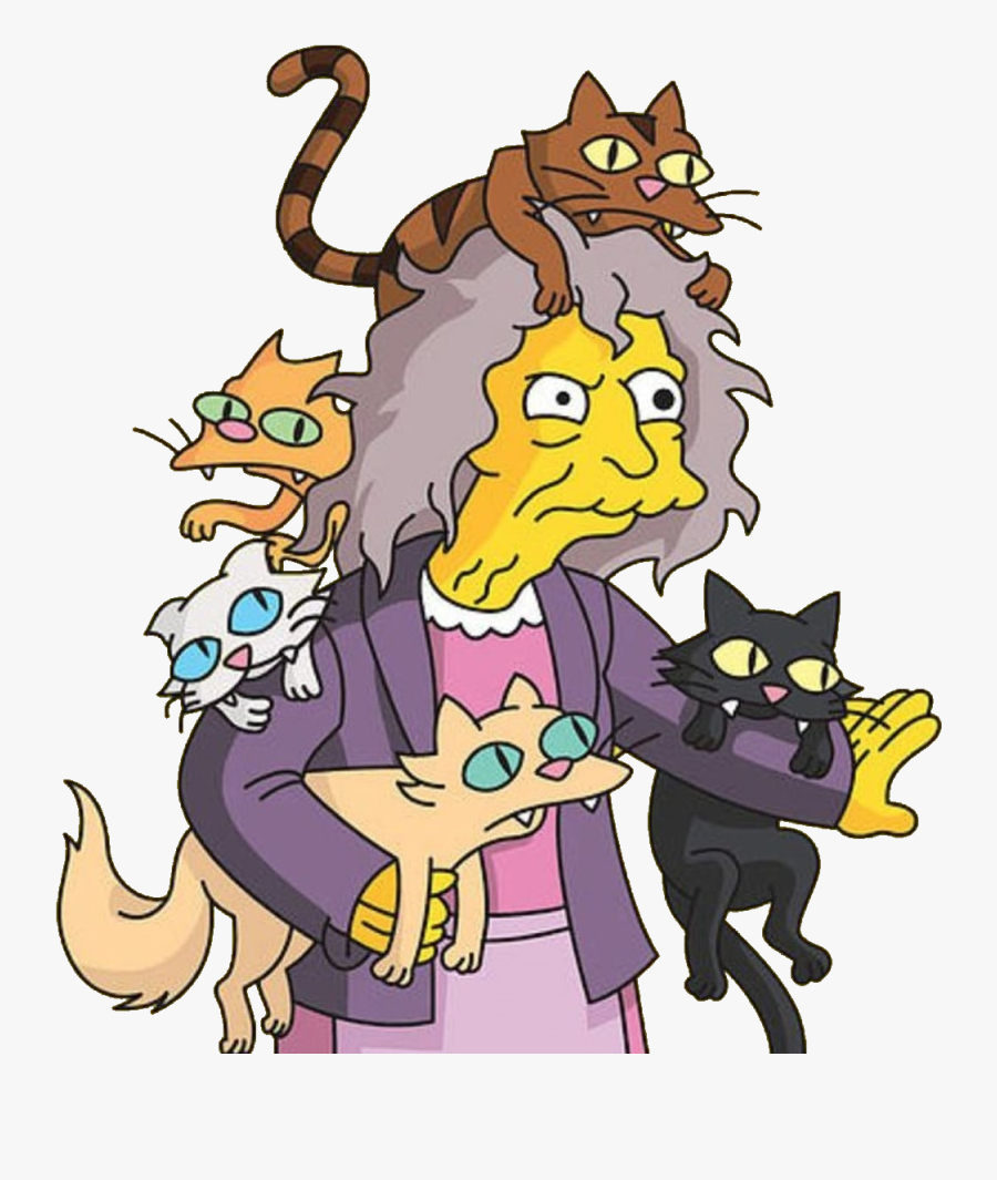 Simpsons Crazy Cat Lady Png, Transparent Clipart