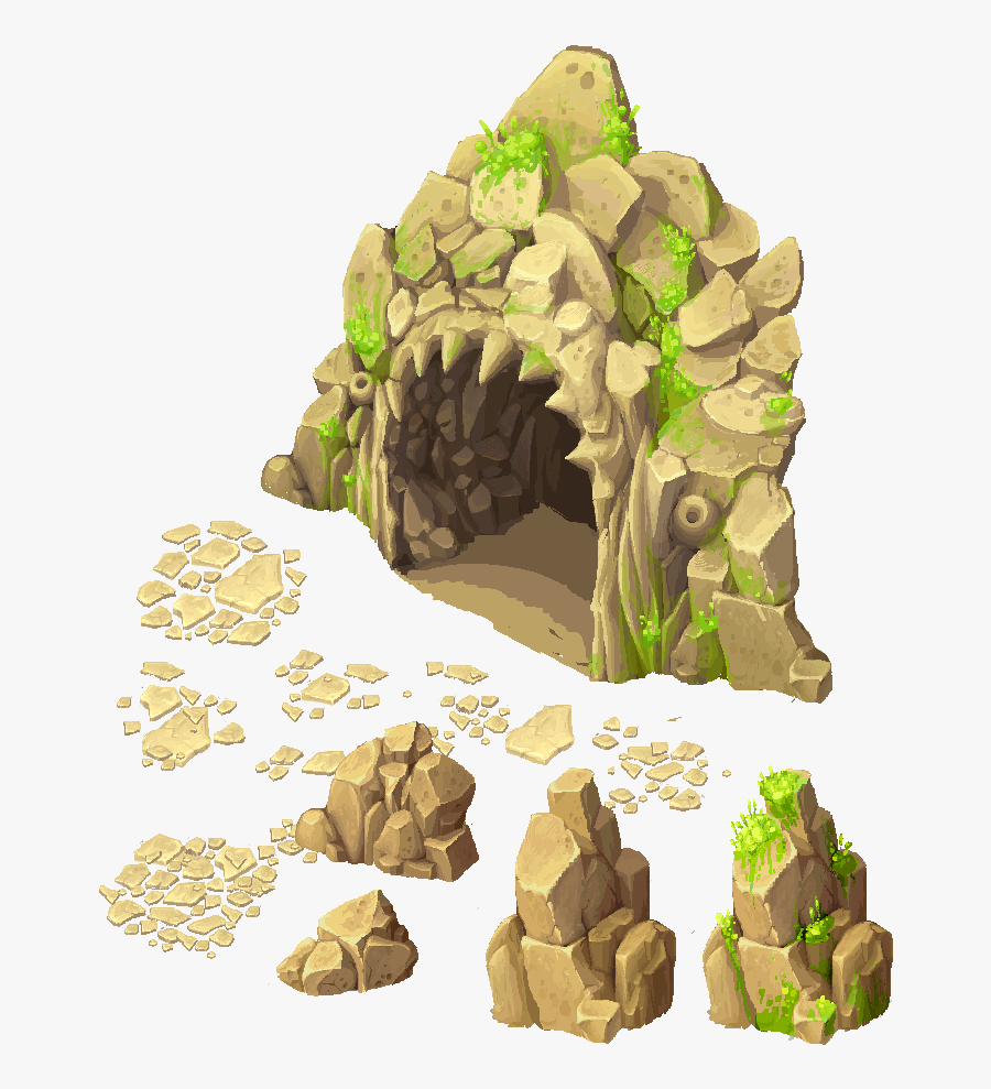 Drawn Cave Pixel Art - Concept Art, Transparent Clipart