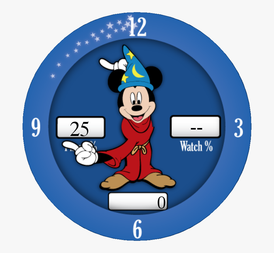 Transparent Mickey Mouse Face Clipart - Clock, Transparent Clipart