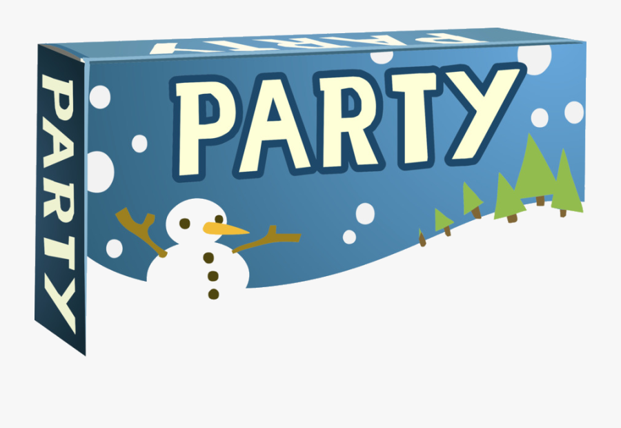 Winter Party Banner Clipart Blue Text Product Transparent - Winter Party Clipart, Transparent Clipart