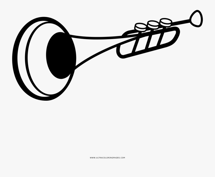 Trumpet Coloring Page, Transparent Clipart