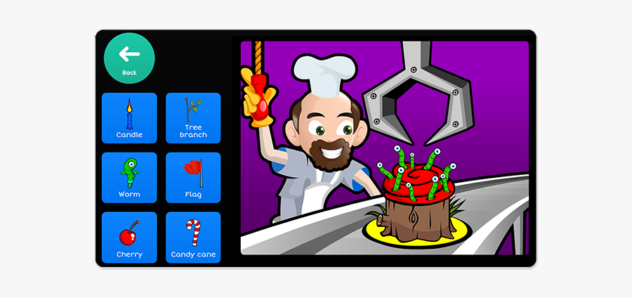 A Chef Makes A Cake With Worms In The Icing - Cartoon, Transparent Clipart