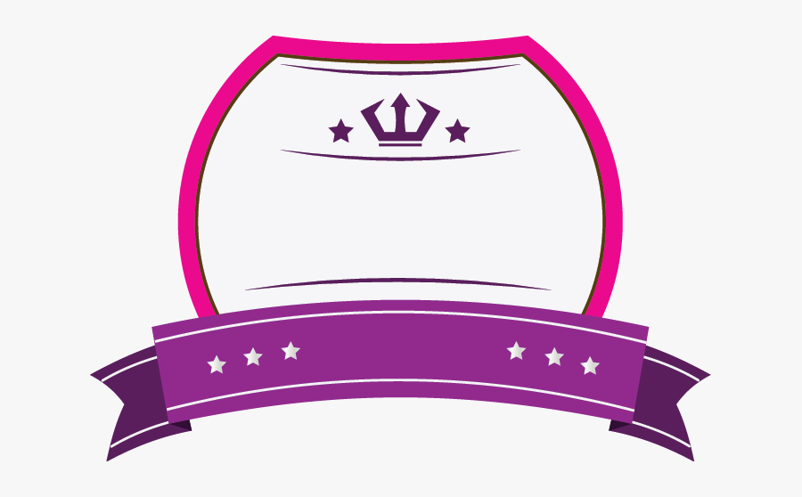 Pink Badge With Purple Ribbon - Purple Ribbon Png Banner, Transparent Clipart