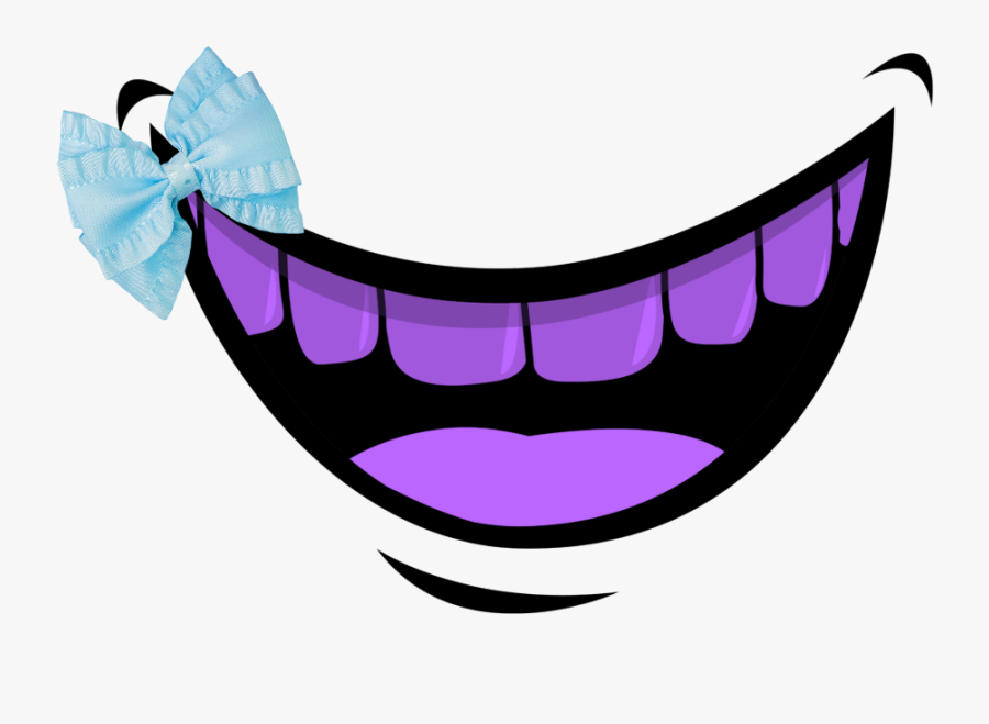 #mq #mouth #purple #bow #ribbon #bows - Mouth Cartoon White Background, Transparent Clipart