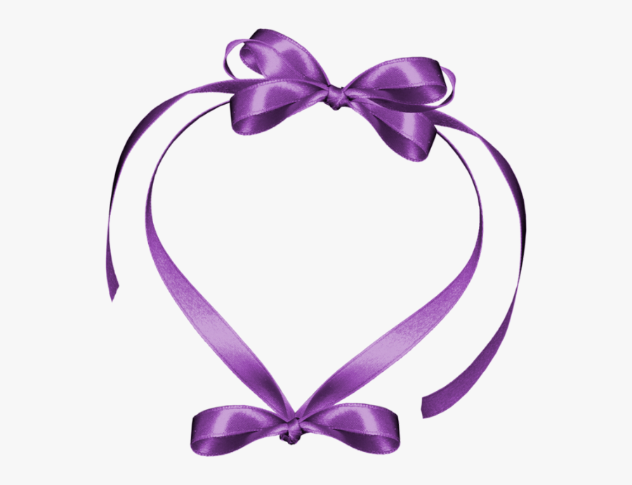 #purple #heart #hearts #heart #love #bow #ribbon - Cadre Coeur, Transparent Clipart