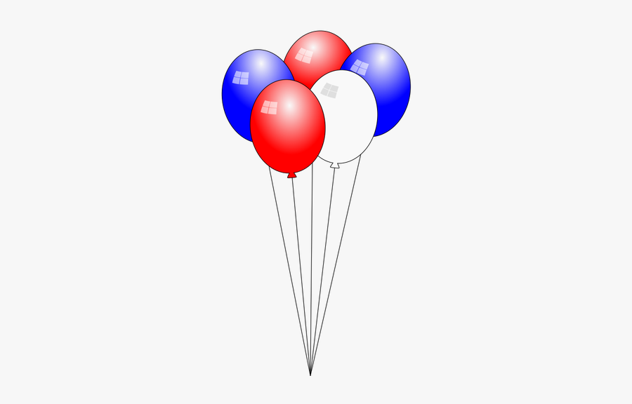 4th Of July Balloons - Red White And Blue Balloons Png, Transparent Clipart
