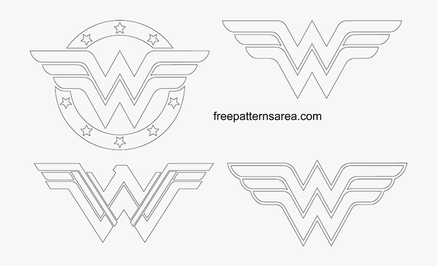 Wonder Woman Logo Outline, Transparent Clipart